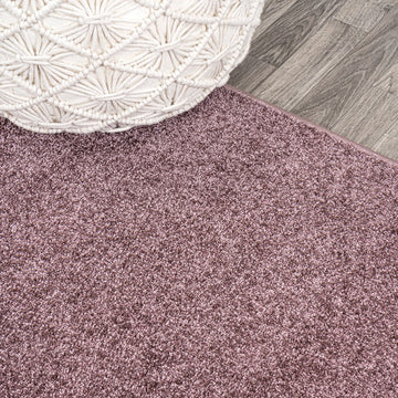 Haze Solid Low-pile Area Rug Light Purple